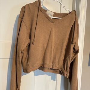 Brown Cropped Hoodie
